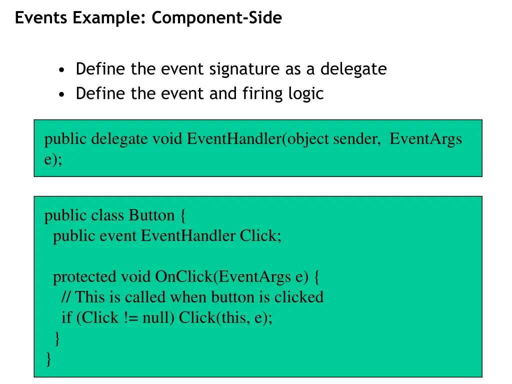 events example component side