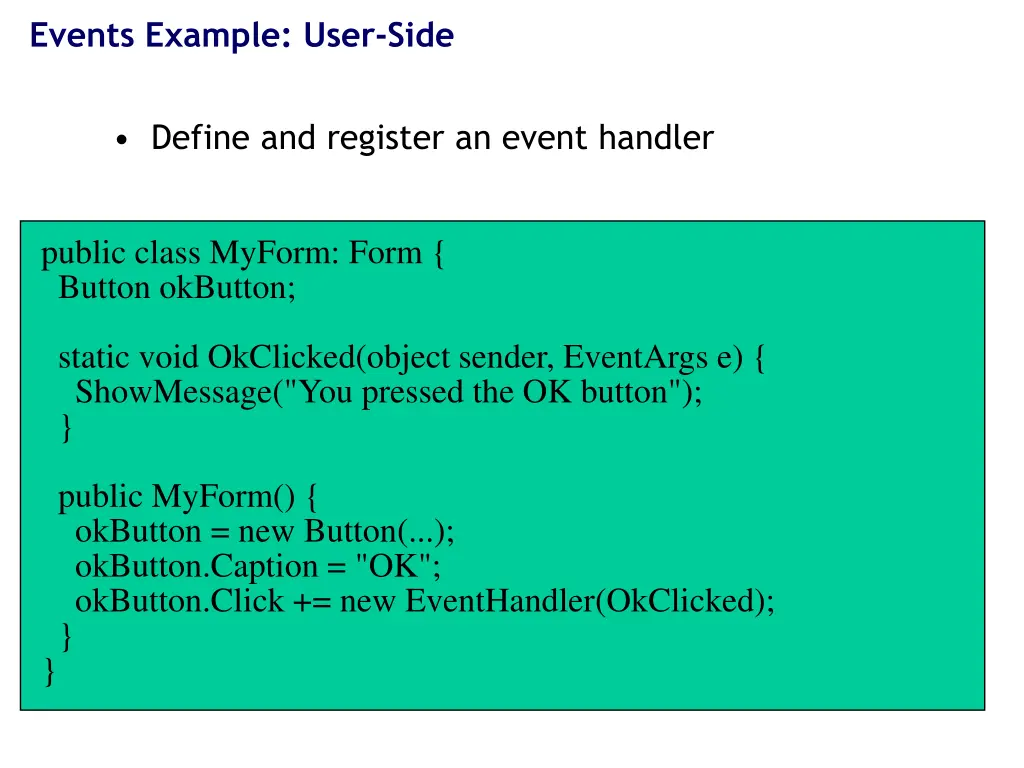 events example user side