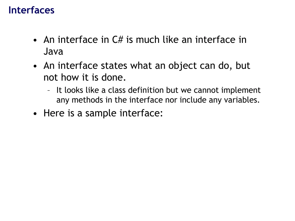 interfaces