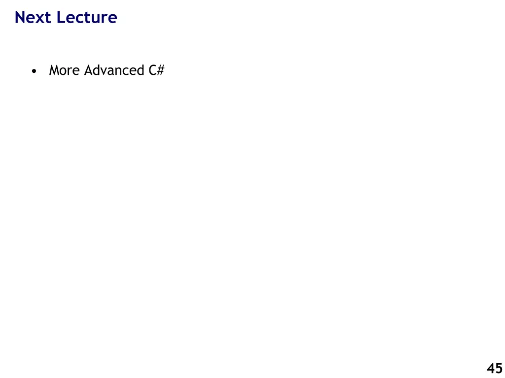 next lecture