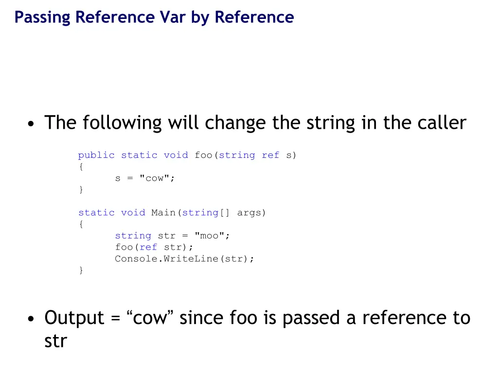 passing reference var by reference
