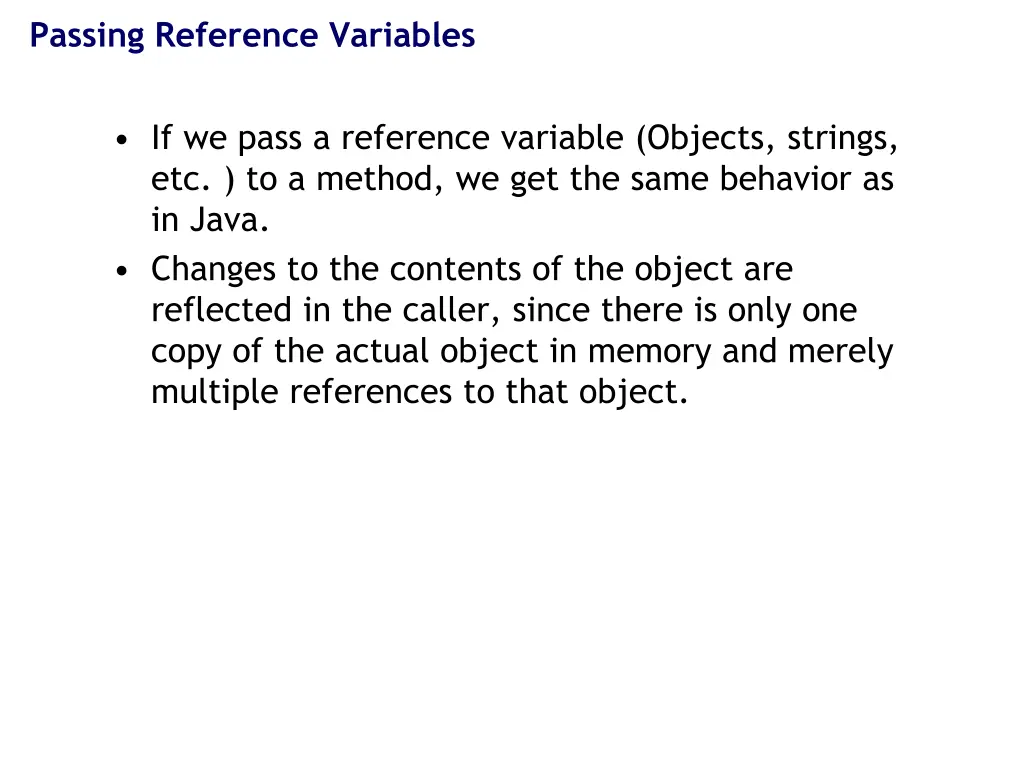 passing reference variables