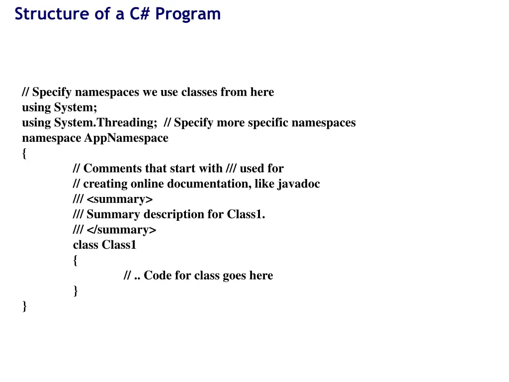 structure of a c program