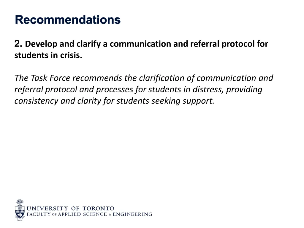 recommendations 1