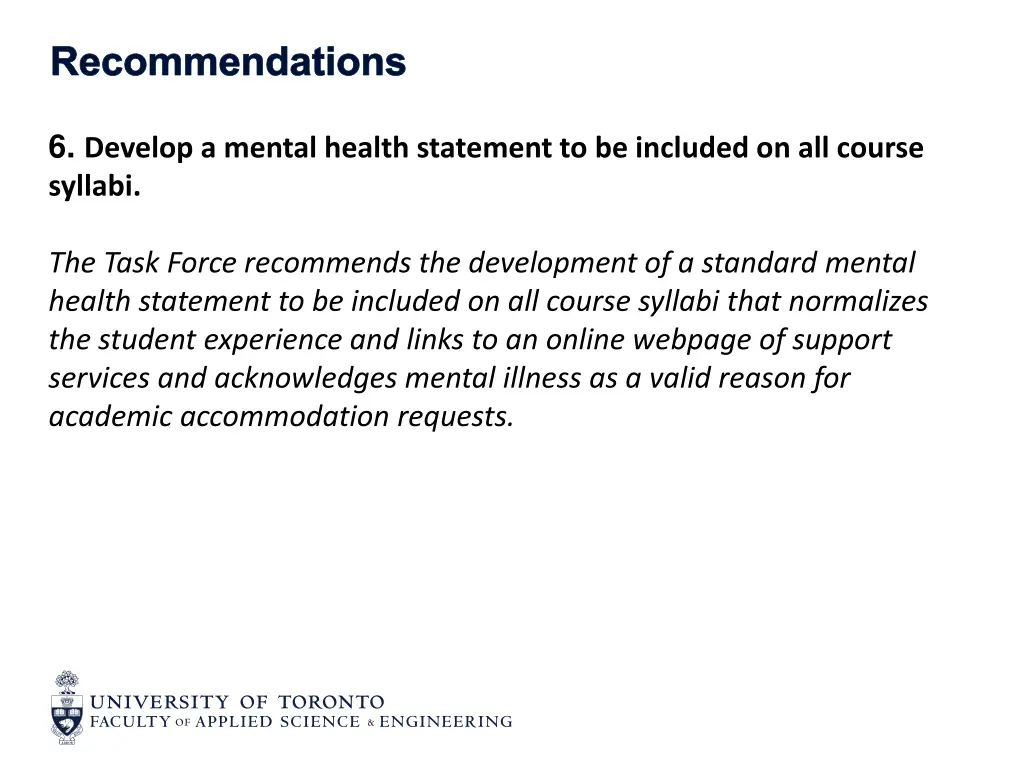 recommendations 5