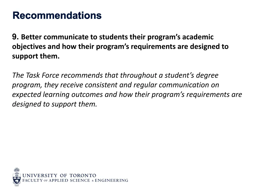 recommendations 8