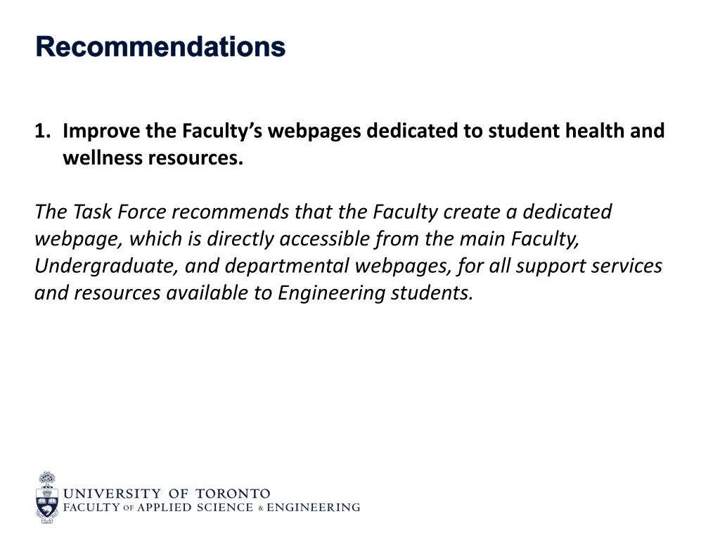 recommendations