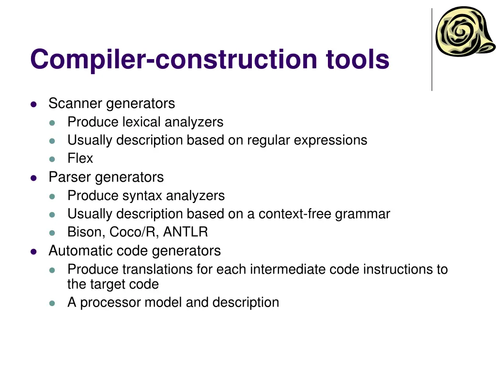 compiler construction tools