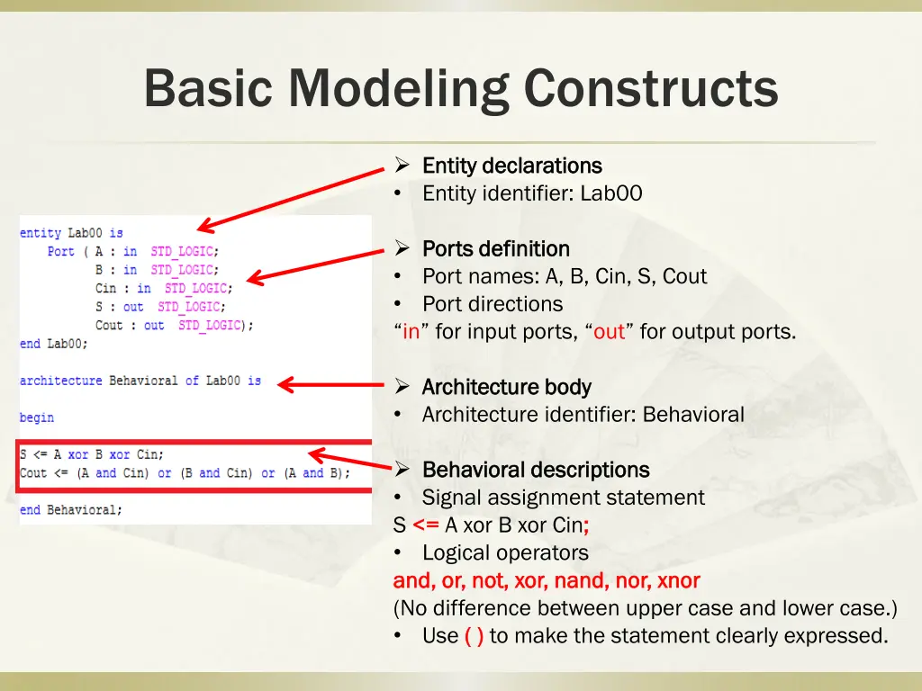 basic modeling constructs