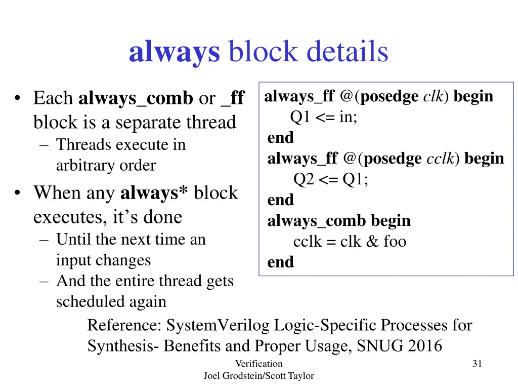always block details