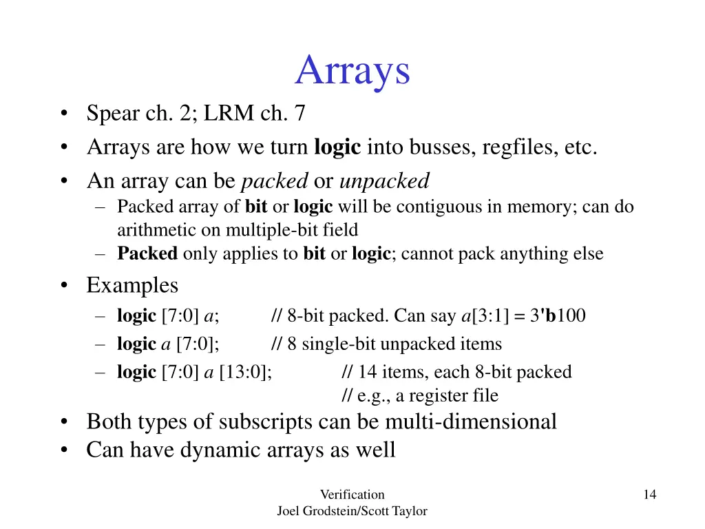 arrays
