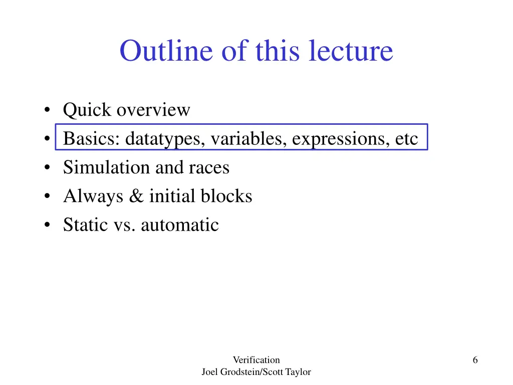 outline of this lecture 1