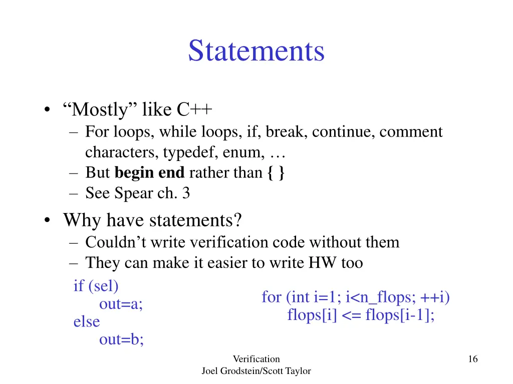 statements
