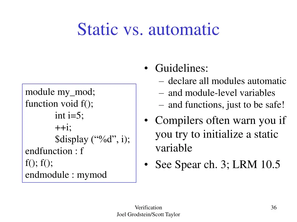static vs automatic