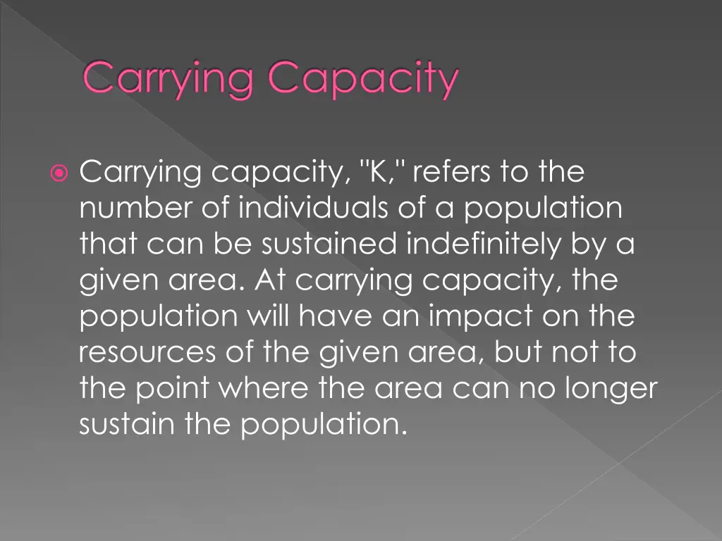 carrying capacity