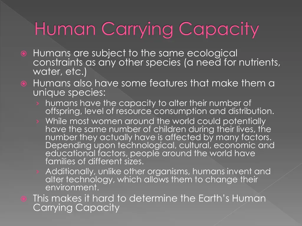 human carrying capacity