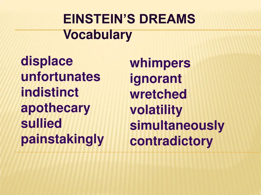 einstein s dreams vocabulary 1