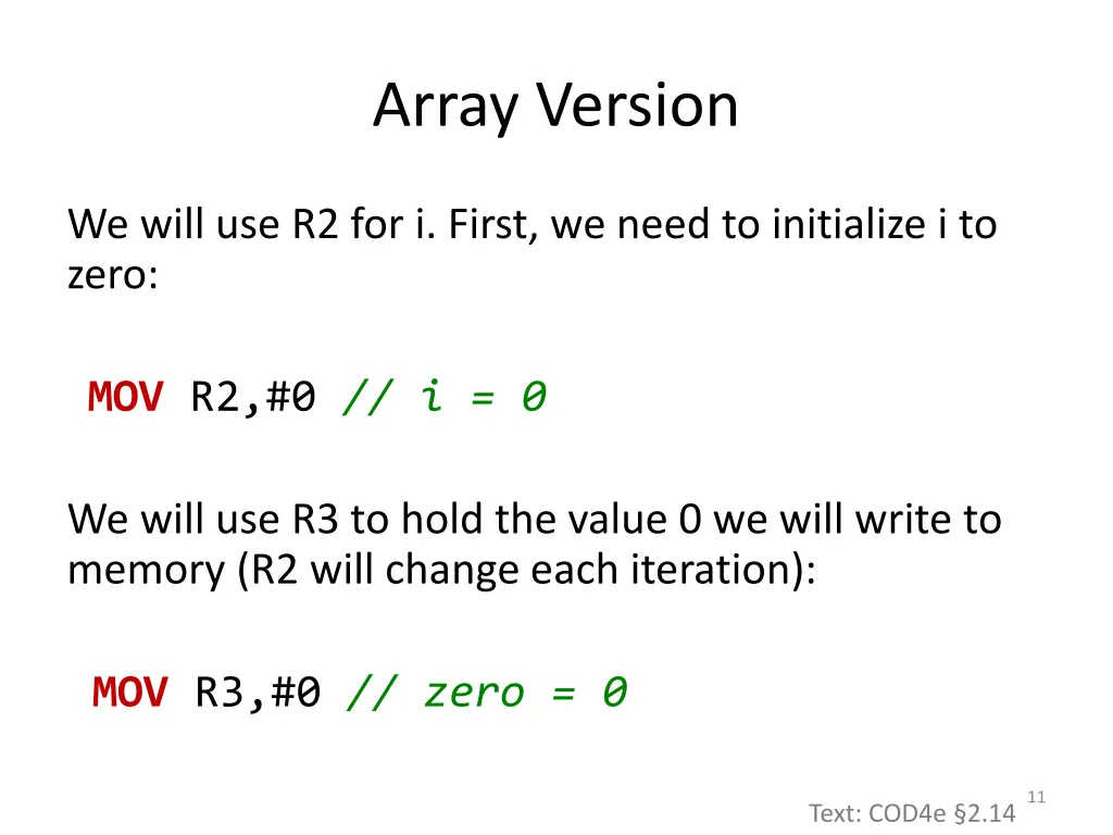 array version