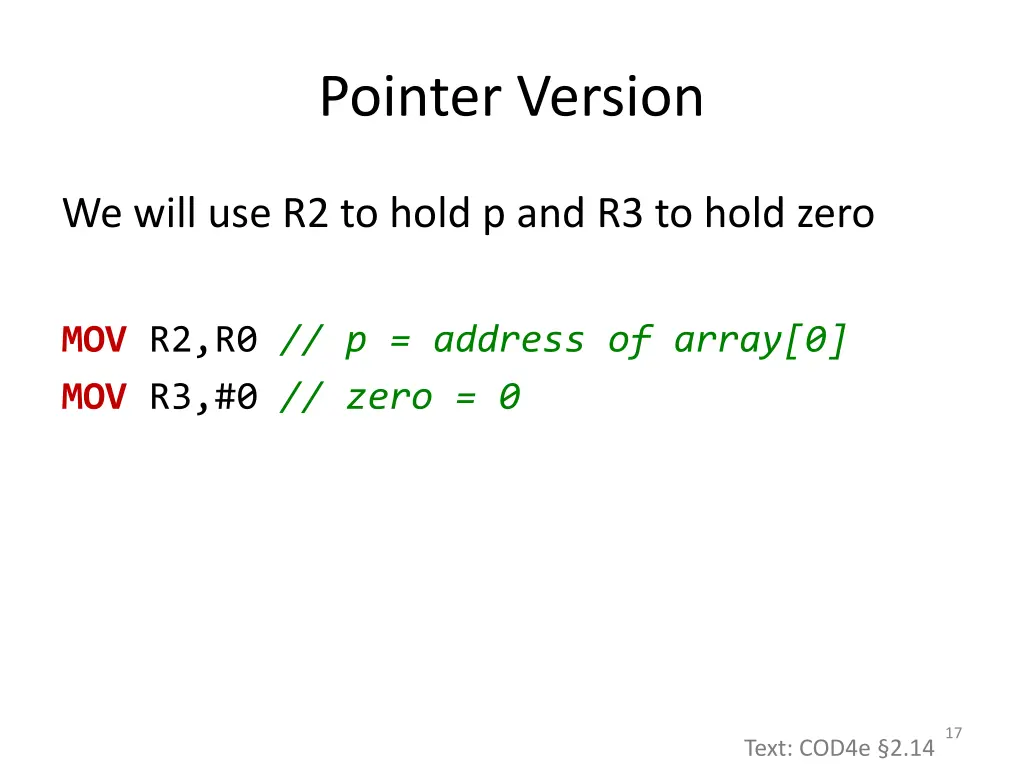 pointer version