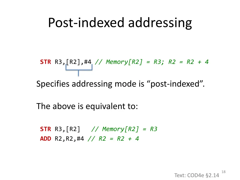 post indexed addressing