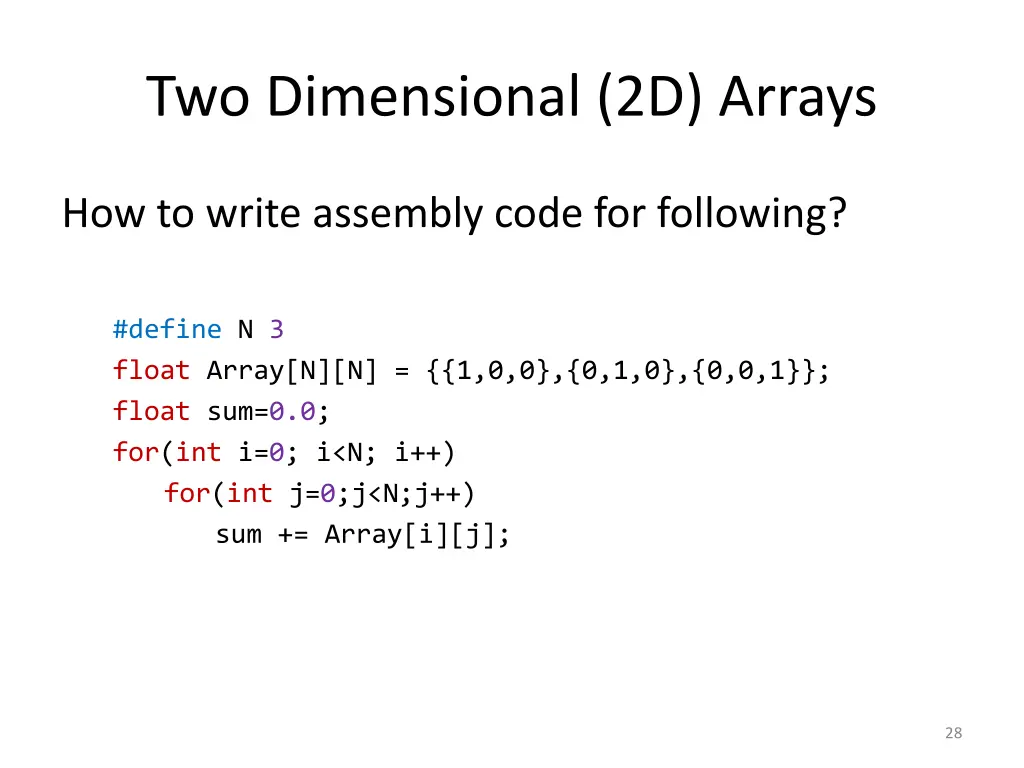 two dimensional 2d arrays