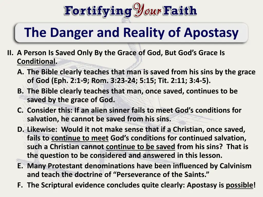 the danger and reality of apostasy 1