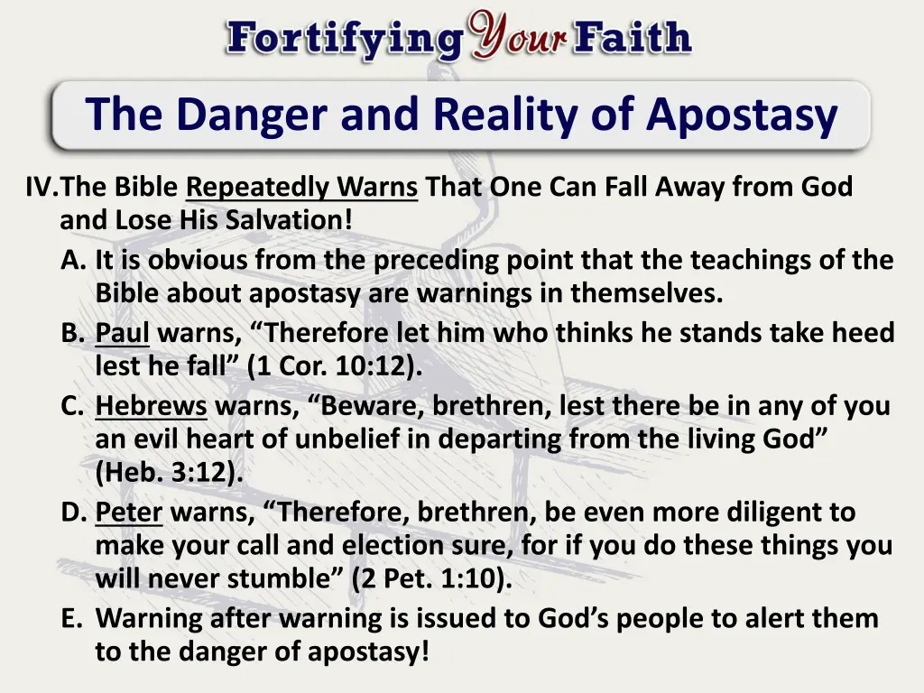 the danger and reality of apostasy 3