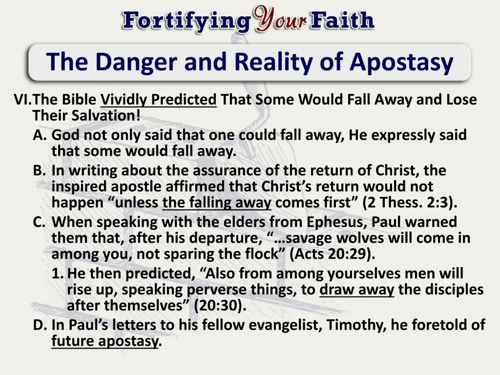 the danger and reality of apostasy 5