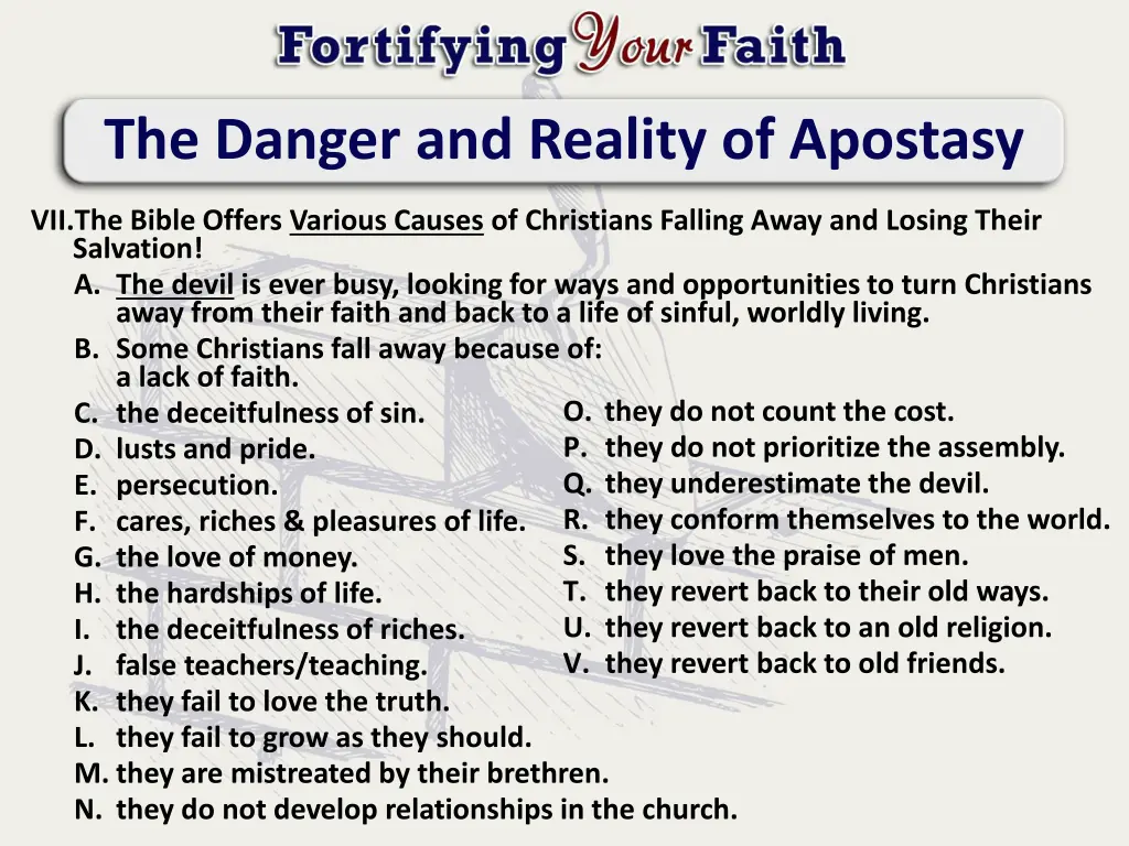 the danger and reality of apostasy 6