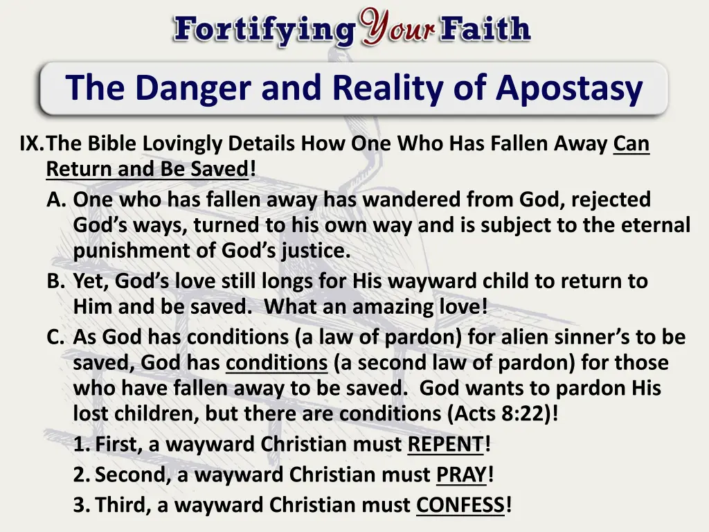 the danger and reality of apostasy 8