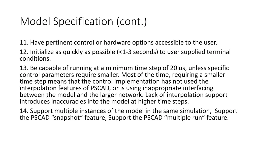 model specification cont 1