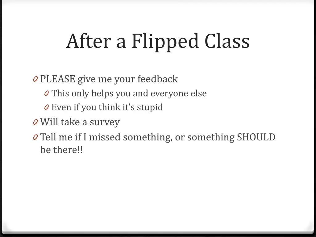 after a flipped class