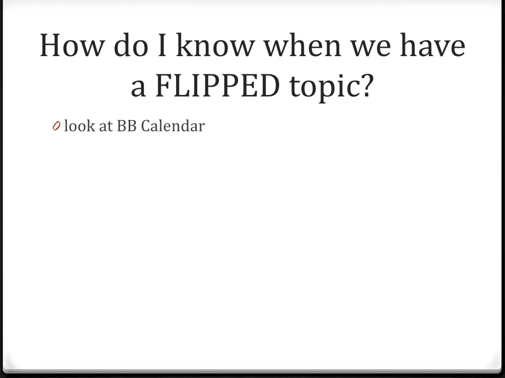 how do i know when we have a flipped topic