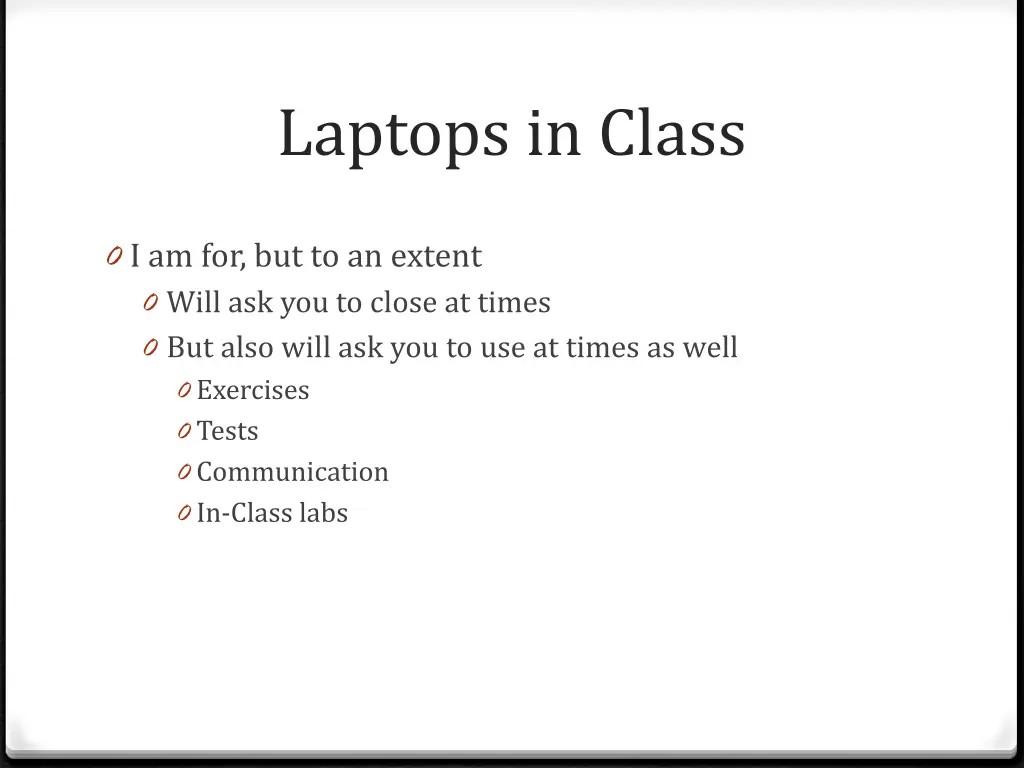 laptops in class