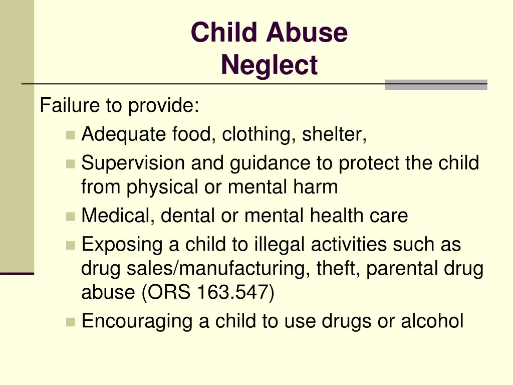 child abuse neglect