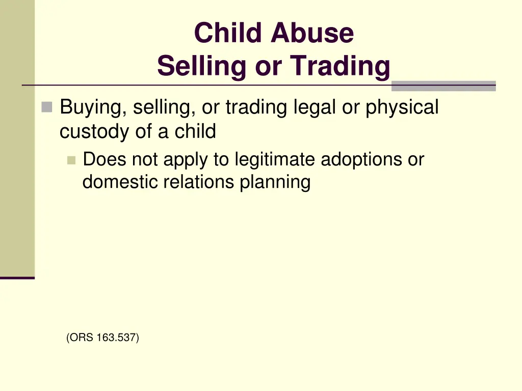 child abuse selling or trading