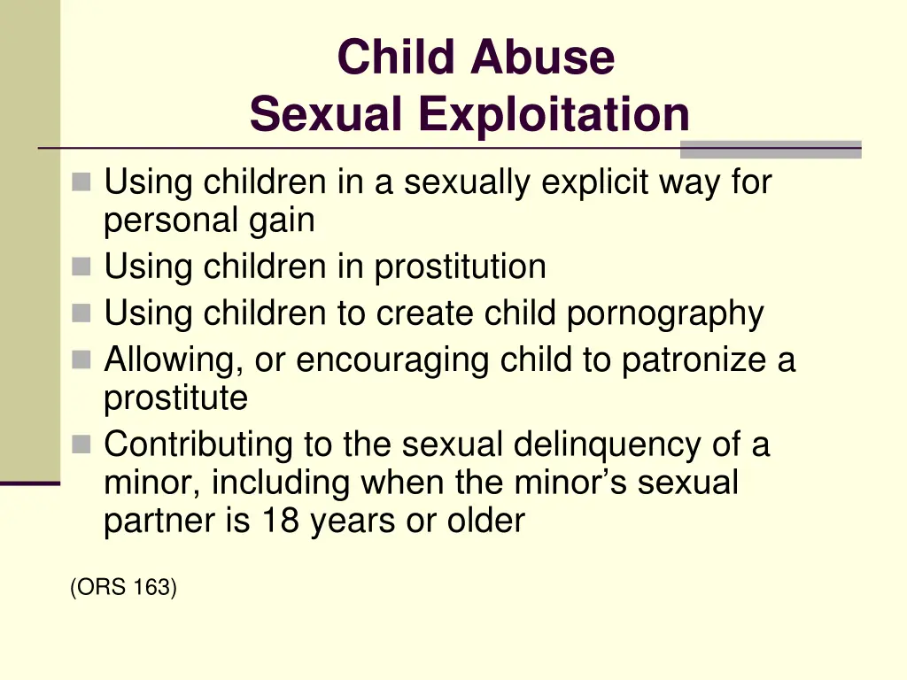 child abuse sexual exploitation