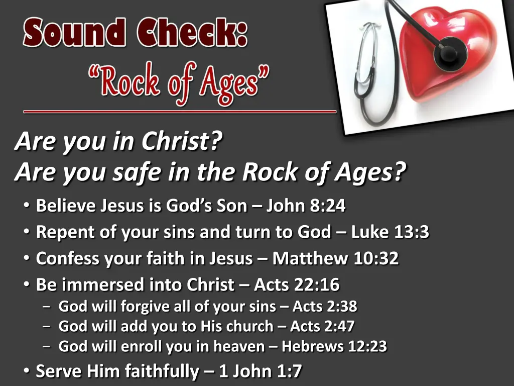 are you in christ are you safe in the rock