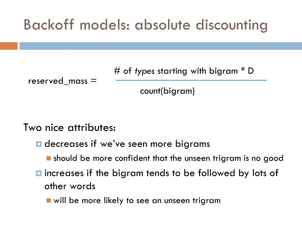 backoff models absolute discounting 10