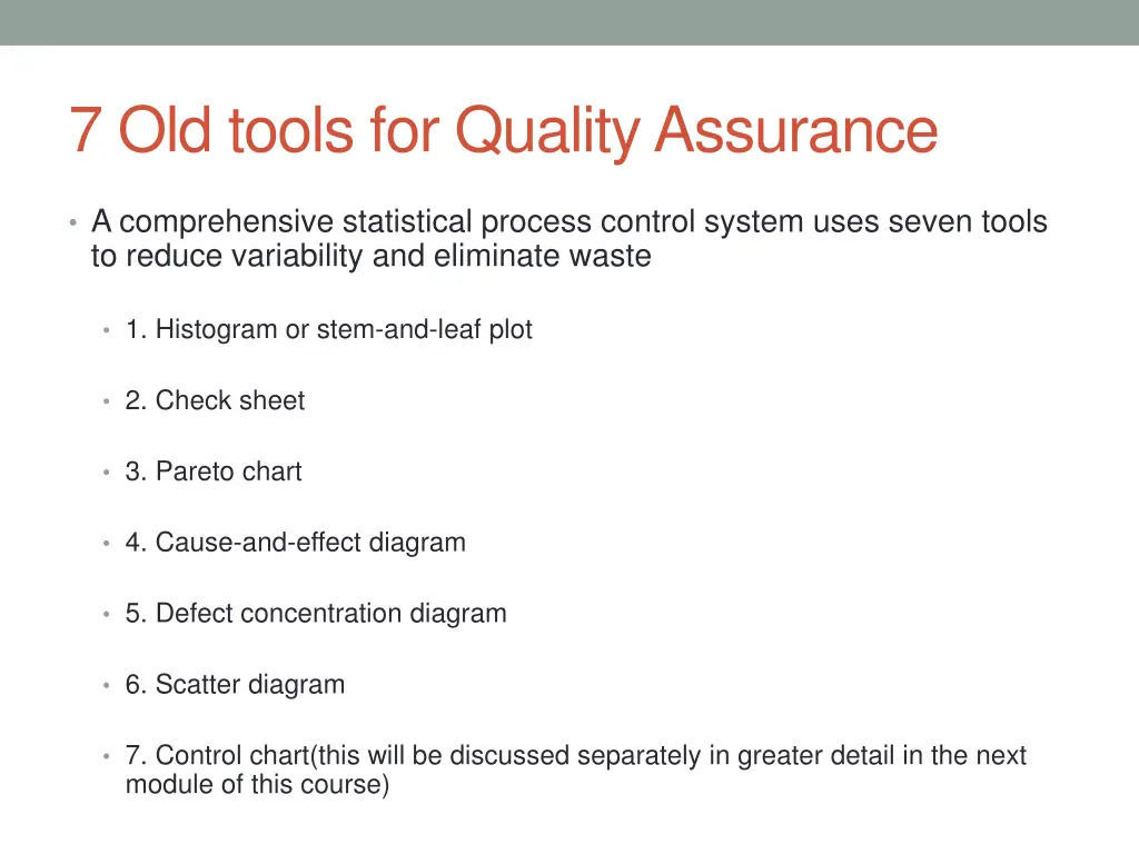 7 old tools for quality assurance