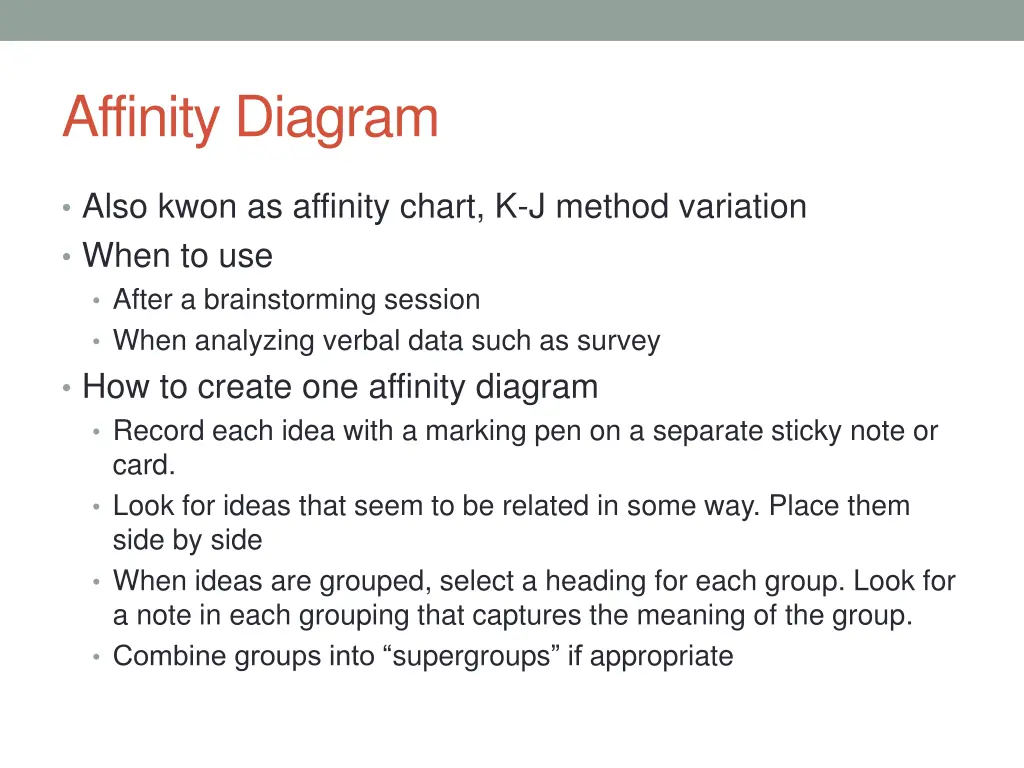 affinity diagram