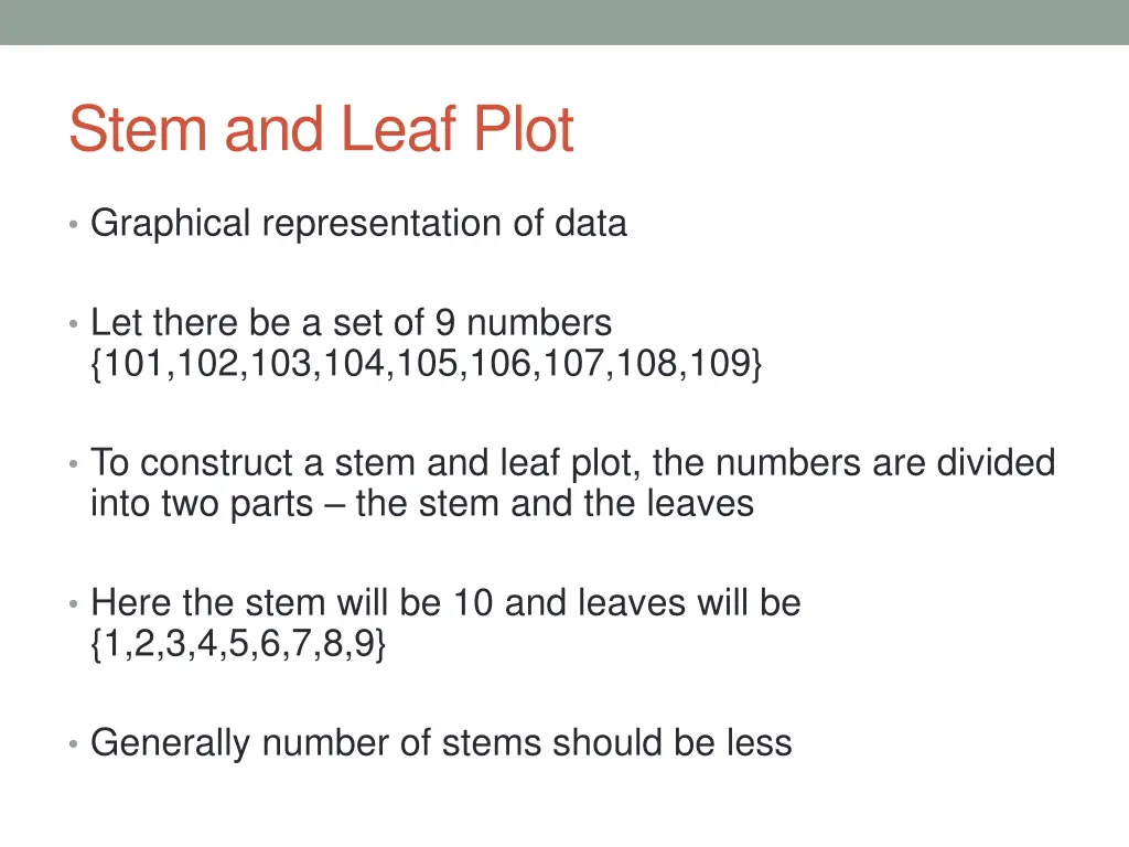 stem and leaf plot