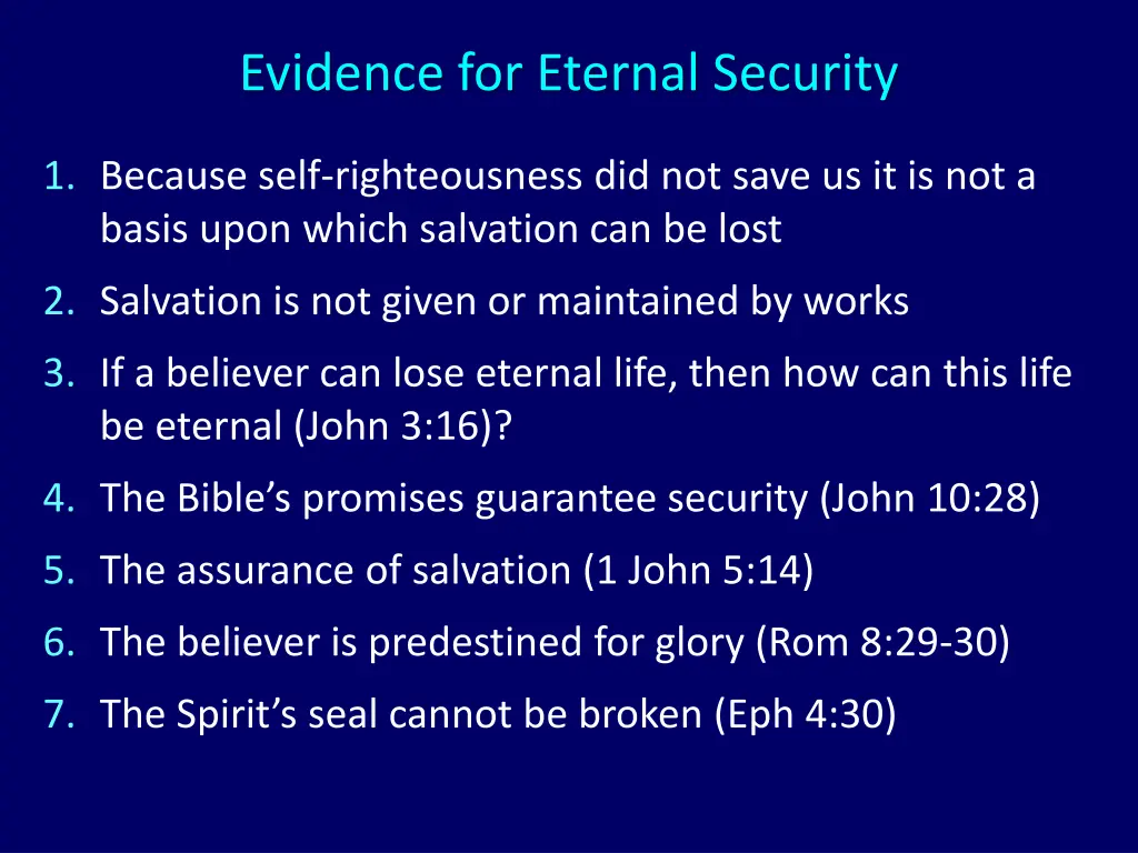 evidence for eternal security