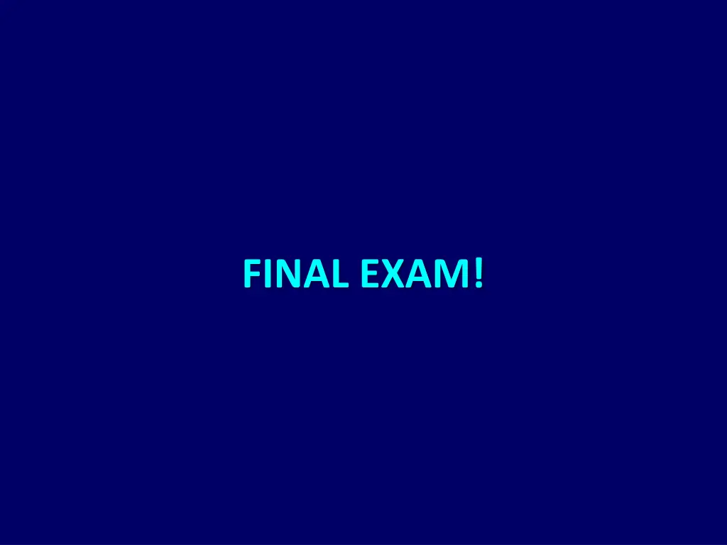 final exam