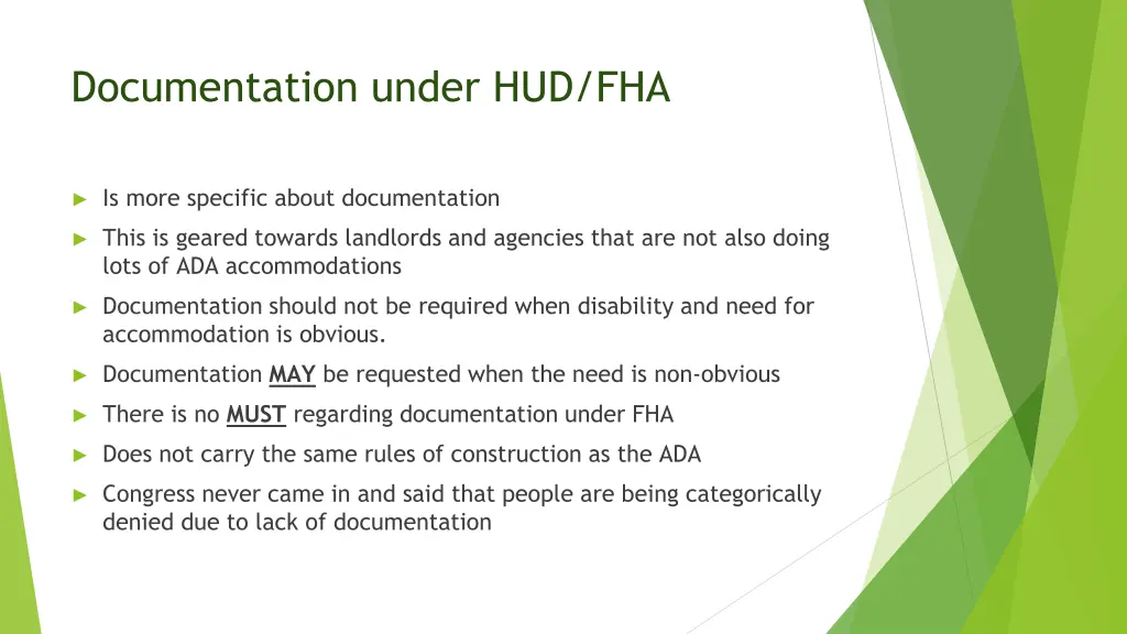 documentation under hud fha