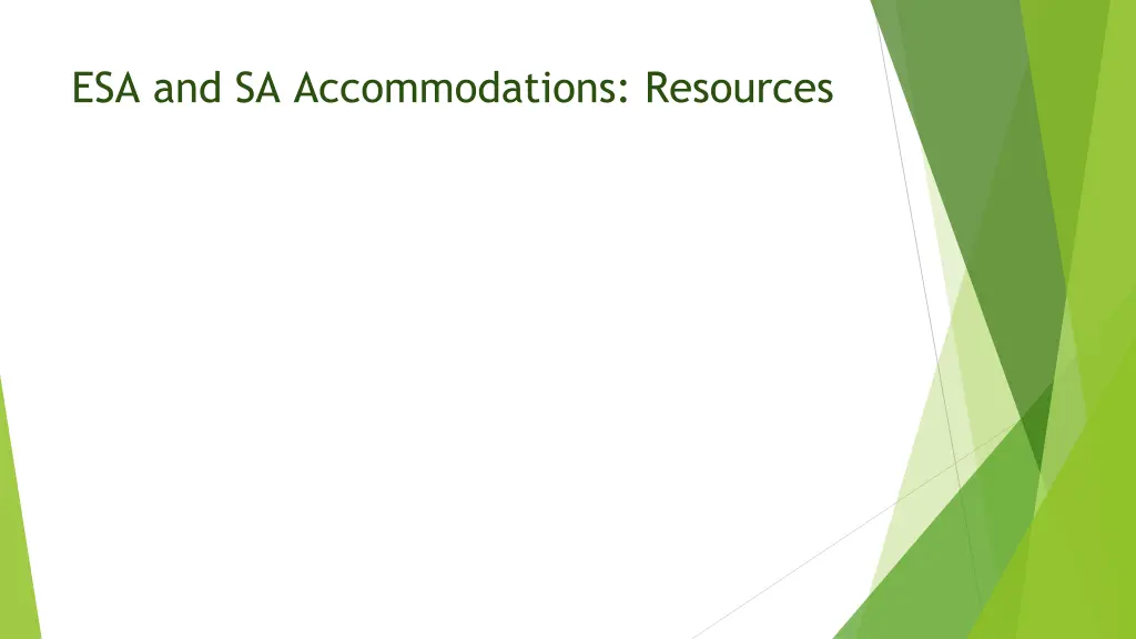 esa and sa accommodations resources
