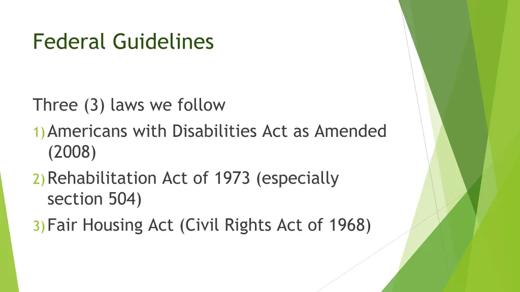 federal guidelines