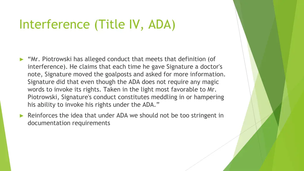 interference title iv ada