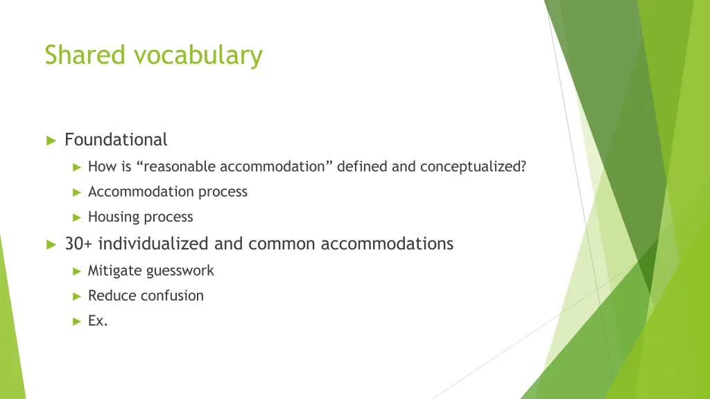 shared vocabulary