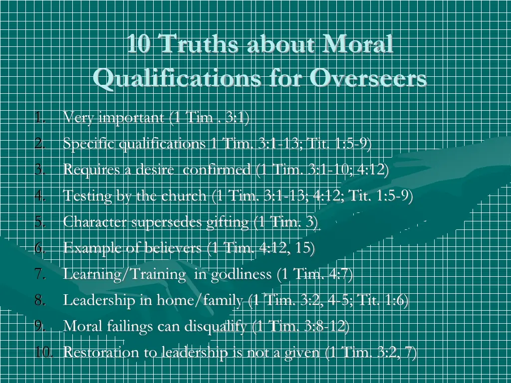 10 truths about moral qualifications for overseers